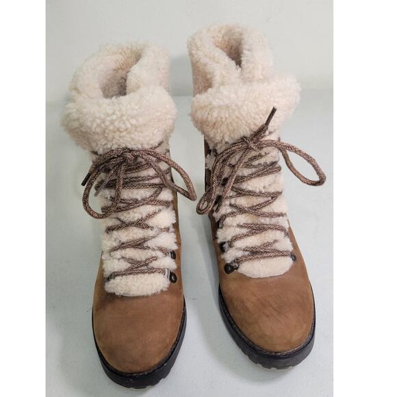 UGG Fraser Boots Womens Size 6 Leather Sheepskin Hiking UGG Boots Brown 1018896 - Picture 2 of 11